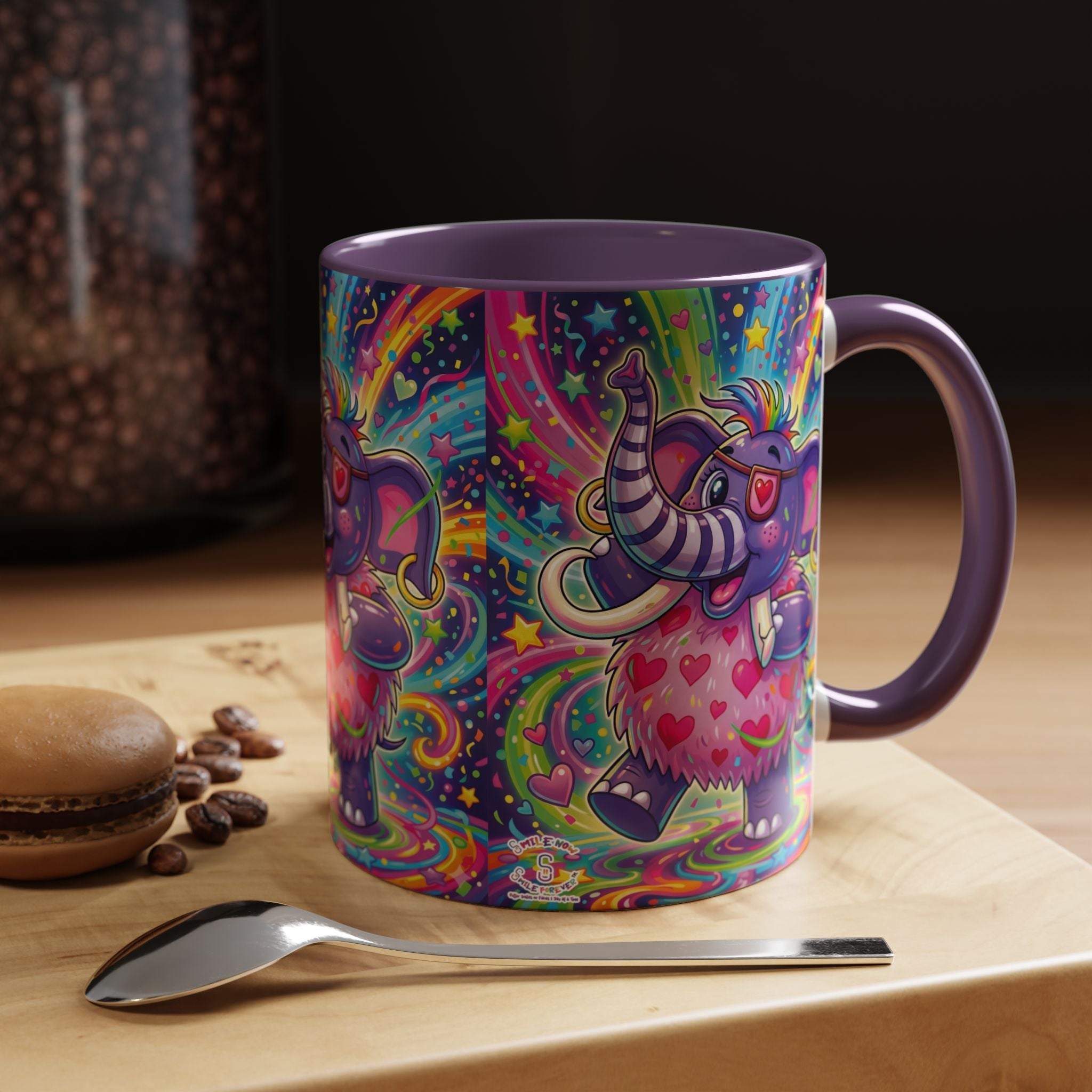 Piklez™ 11oz, 15oz Accent Coffee Mug – "Born to Celebrate!" Graphic | Smile Universe Collection
