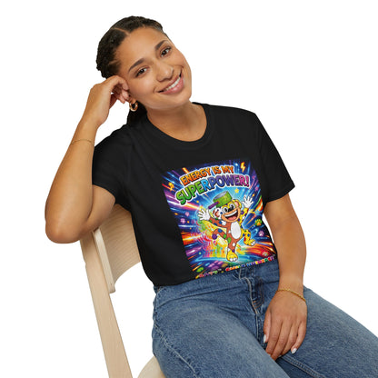 Potz™ Unisex Softstyle T-Shirt – "Energy is My Superpower!" Graphic Tee | Smile Universe Collection