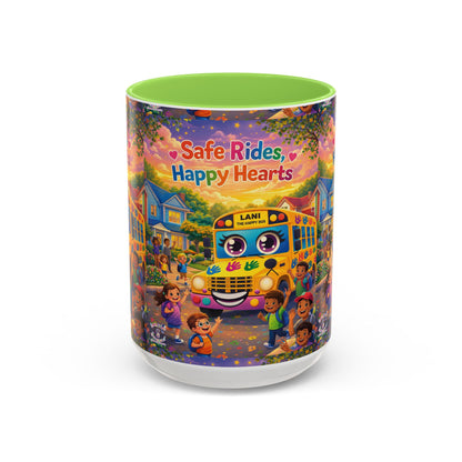 Lani™ Colorful Mug (11oz & 15oz) – "Safe Rides, Happy Hearts" Graphic
