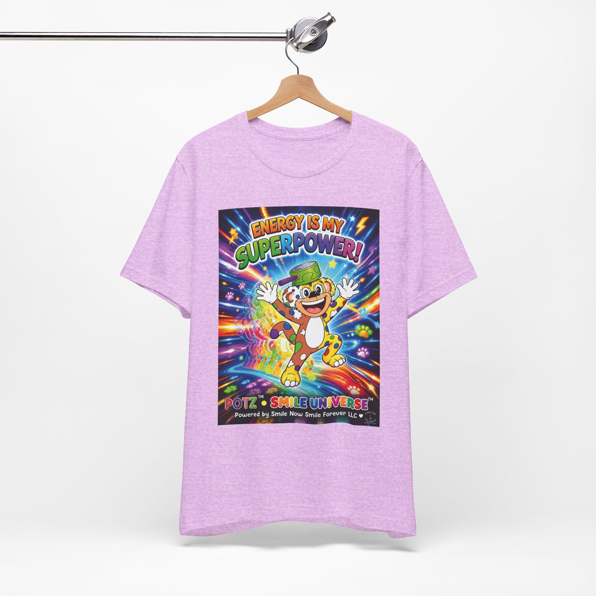 Potz™ Unisex Jersey Short Sleeve Tee – "Energy is My Superpower!" Graphic Tee | Smile Universe Collection