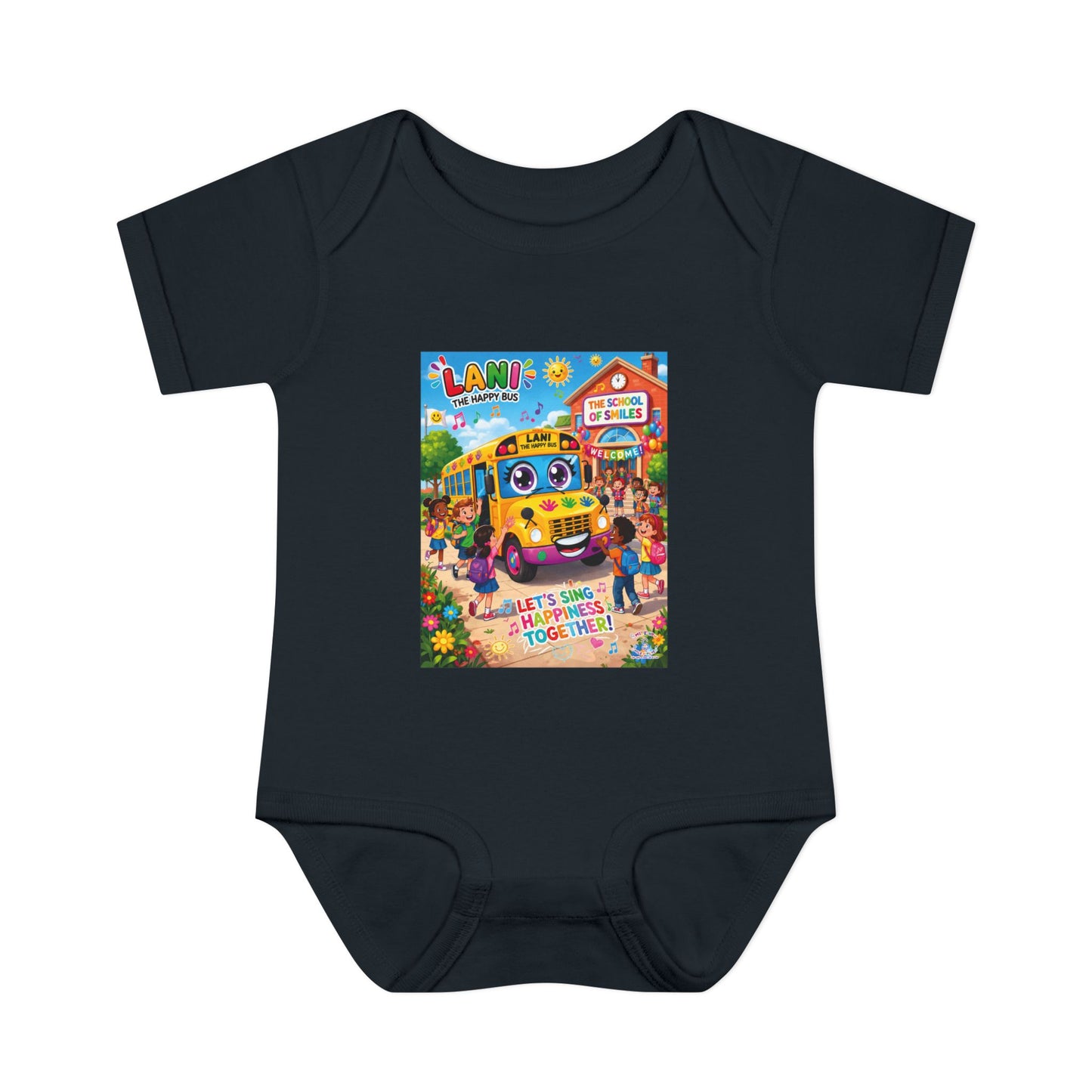 Lani™ Infant Baby Rib Bodysuit – "Let's Sing Happiness Together!" Graphic