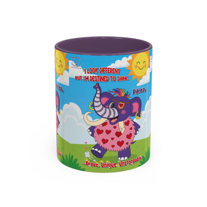 Piklez™ Accent Coffee Mug (11oz, 15oz) – “Destined to Shine” | Smile Universe Collection