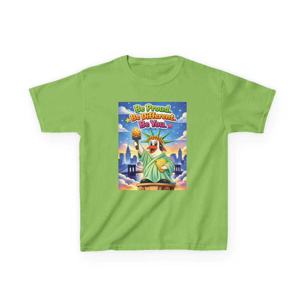 TuBz™M "Be Proud. Be Different. Be You." Kids T-Shirt - Inspirational Graphic Tee