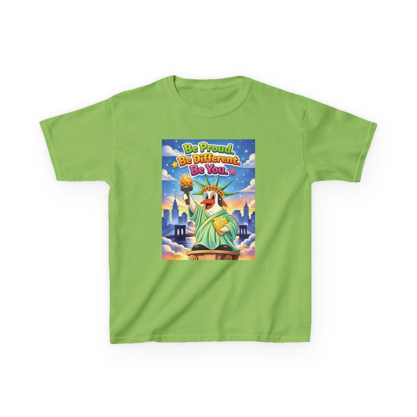 TuBz™M "Be Proud. Be Different. Be You." Kids T-Shirt - Inspirational Graphic Tee