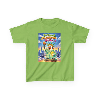 TuBz™M "Be Proud. Be Different. Be You." Kids T-Shirt - Inspirational Graphic Tee