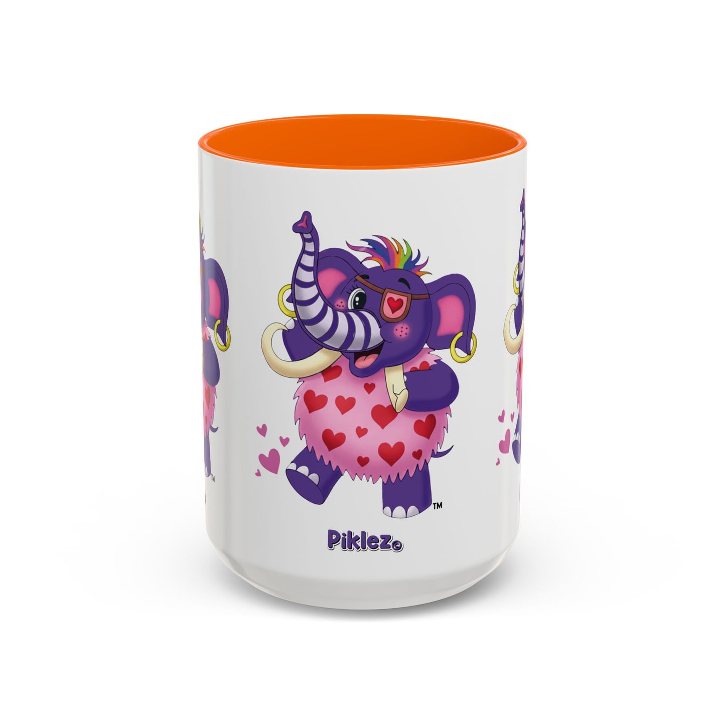 Piklez™ Accent Coffee Mug (11oz & 15oz) – "Full of Love!" Graphic | Smile Universe Collection