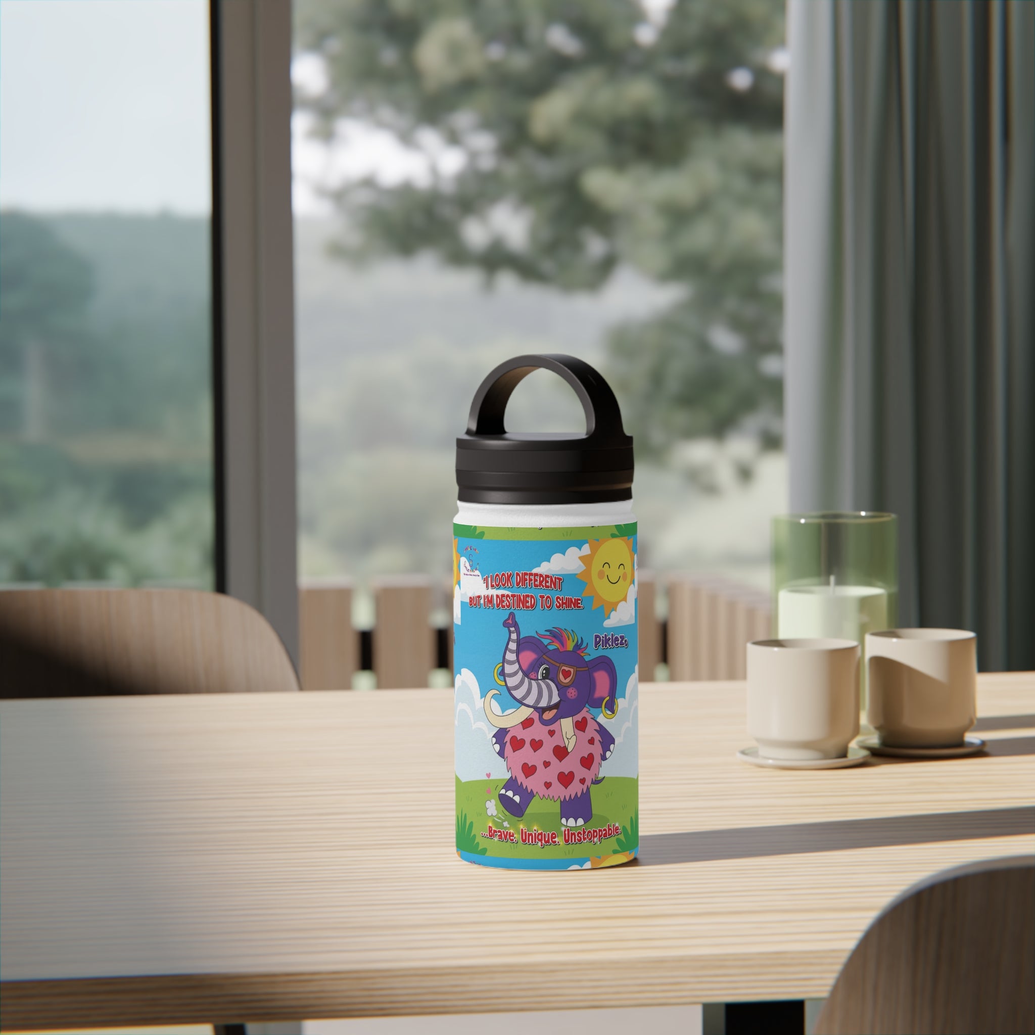 Piklez™ Stainless Steel Water Bottle with Handle Lid – “Destined to Shine” | Smile Universe Collection