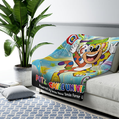 Potz™ Sherpa Fleece Blanket – "I Guide My ADHD Energy!" Graphic Throw | Smile Universe Collection