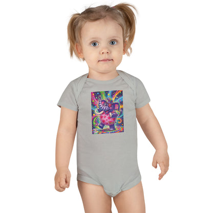 Piklez™ Baby Short Sleeve Onesie® – "Born to Celebrate!" Graphic | Smile Universe Collection