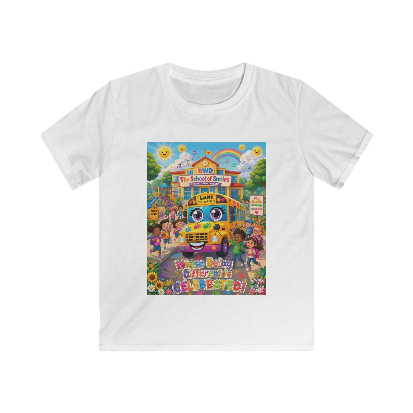 Lani™ Kids Softstyle Tee – "Where Being Different is CELEBRATED!" Graphic Shirt