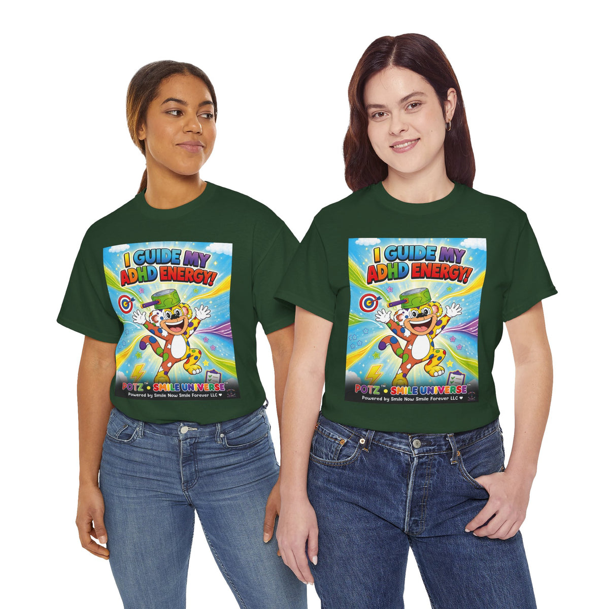Potz™ Unisex Heavy Cotton™ Tee – "I Guide My ADHD Energy!" Graphic Tee | Smile Universe Collection