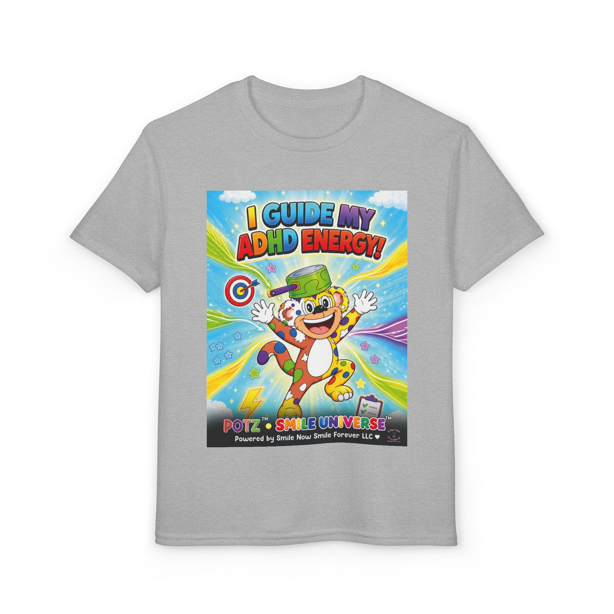 Potz™ Youth DryBlend® T-Shirt – "I Guide My ADHD Energy!" Graphic Tee | Smile Universe Collection