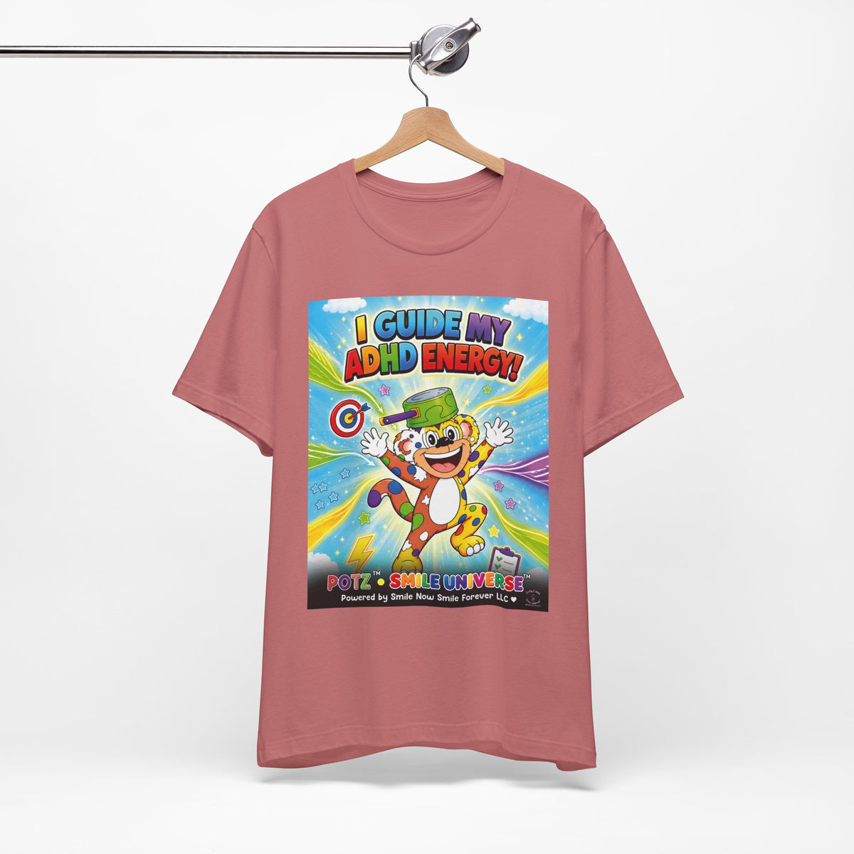 Potz™ Unisex Jersey Short Sleeve Tee – "I Guide My ADHD Energy!" Graphic Tee | Smile Universe Collection