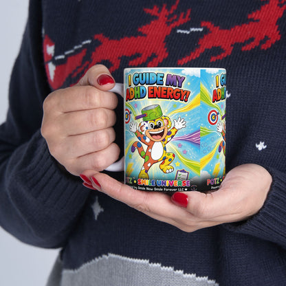 Potz™ Ceramic Mug – "I Guide My ADHD Energy!" Graphic Coffee Mug | Smile Universe Collection