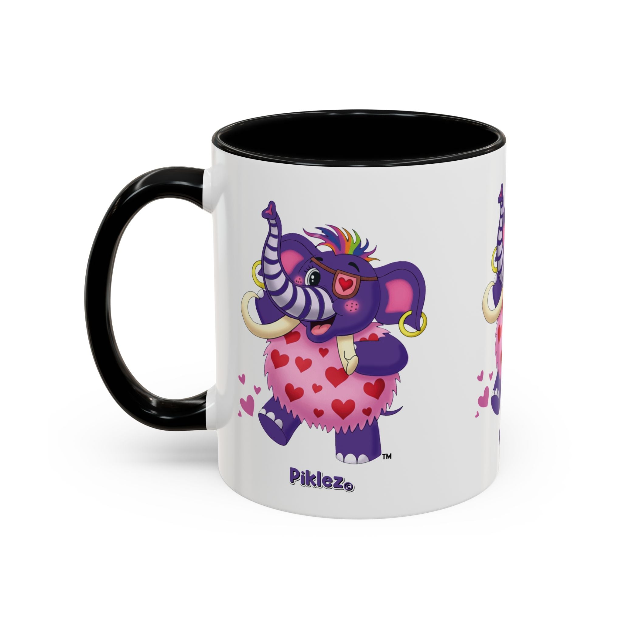 Piklez™ Accent Coffee Mug (11oz & 15oz) – "Full of Love!" Graphic | Smile Universe Collection