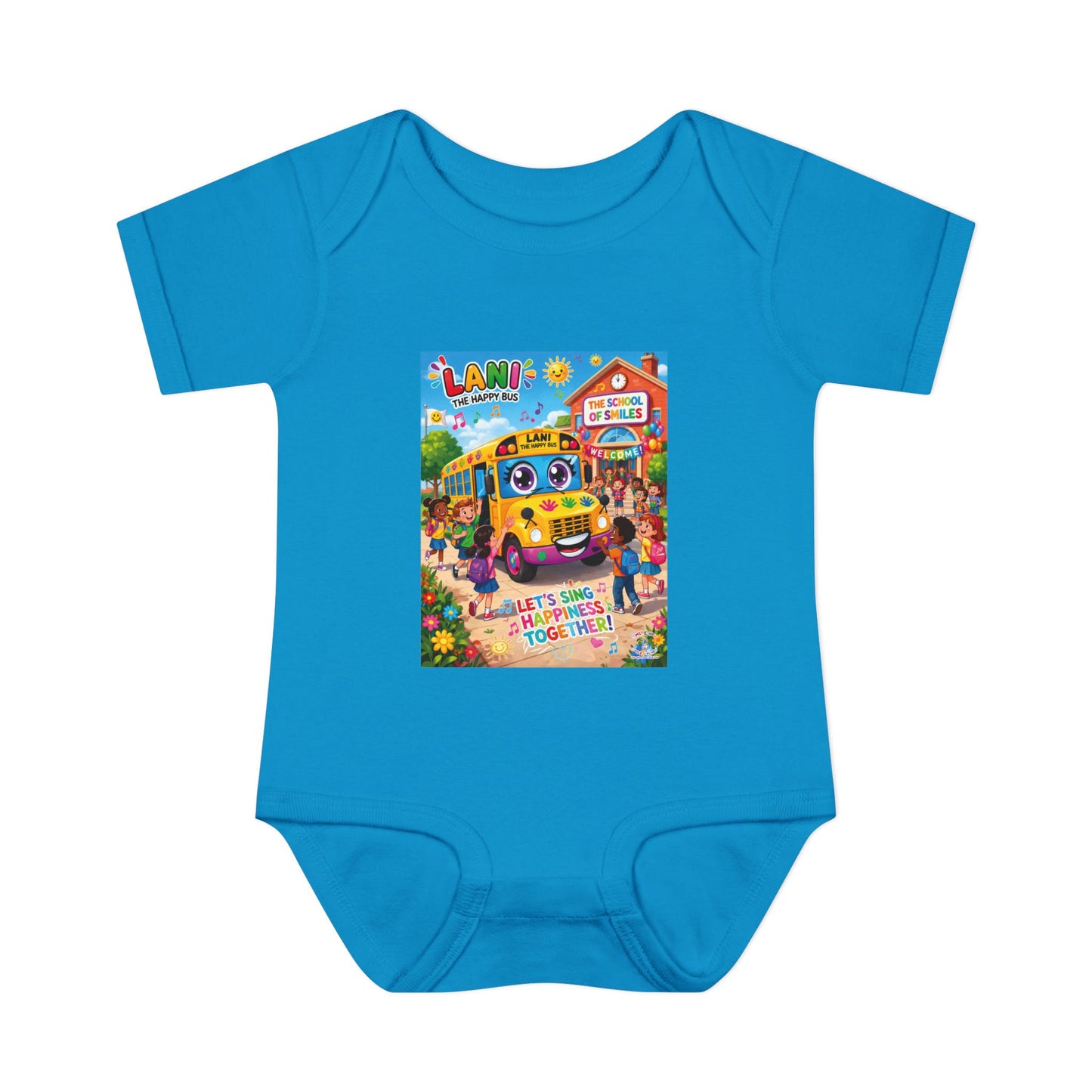 Lani™ Infant Baby Rib Bodysuit – "Let's Sing Happiness Together!" Graphic