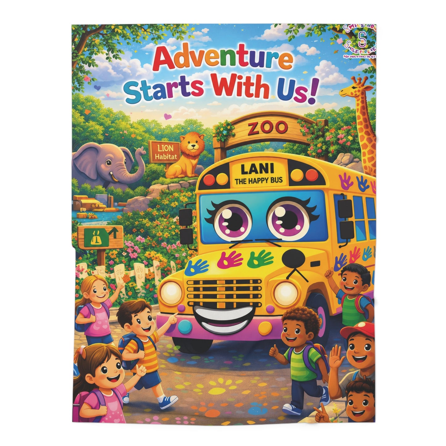 Lani™ Baby Swaddle Blanket – "Adventure Starts With Us!" Graphic