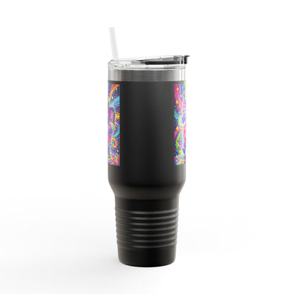 Piklez™ 40oz Insulated Travel Mug – "Born to Celebrate!" Graphic | Smile Universe Collection