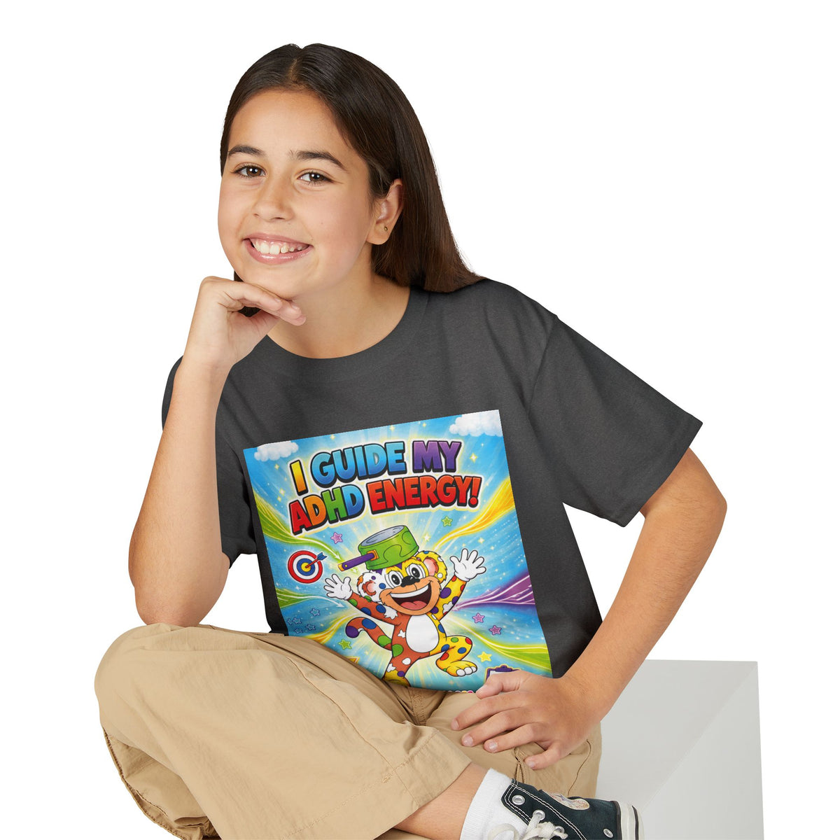 Potz™ Youth DryBlend® T-Shirt – "I Guide My ADHD Energy!" Graphic Tee | Smile Universe Collection