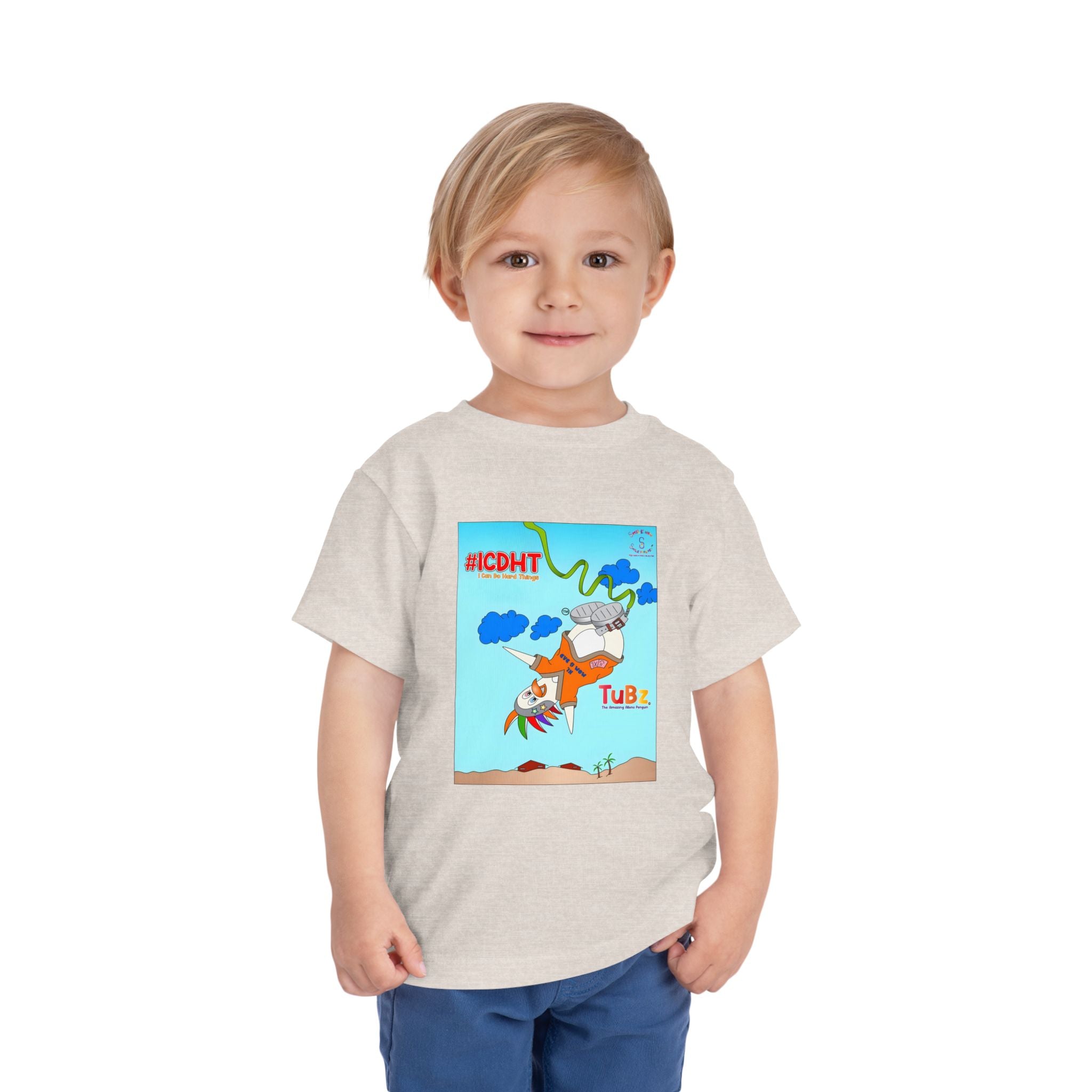 TuBz™ "I Can Do Hard Things" Toddler T-Shirt | Toddler Short Sleeve Tee  - Positive Kids Graphic Tee