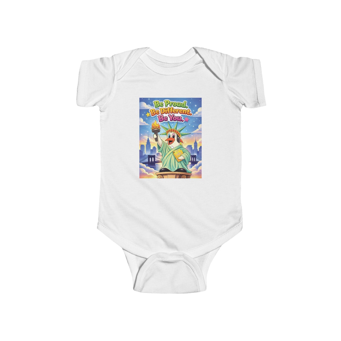 TuBz™ "Be Proud. Be Different. Be You." Infant Bodysuit - Inspirational Baby Onesie