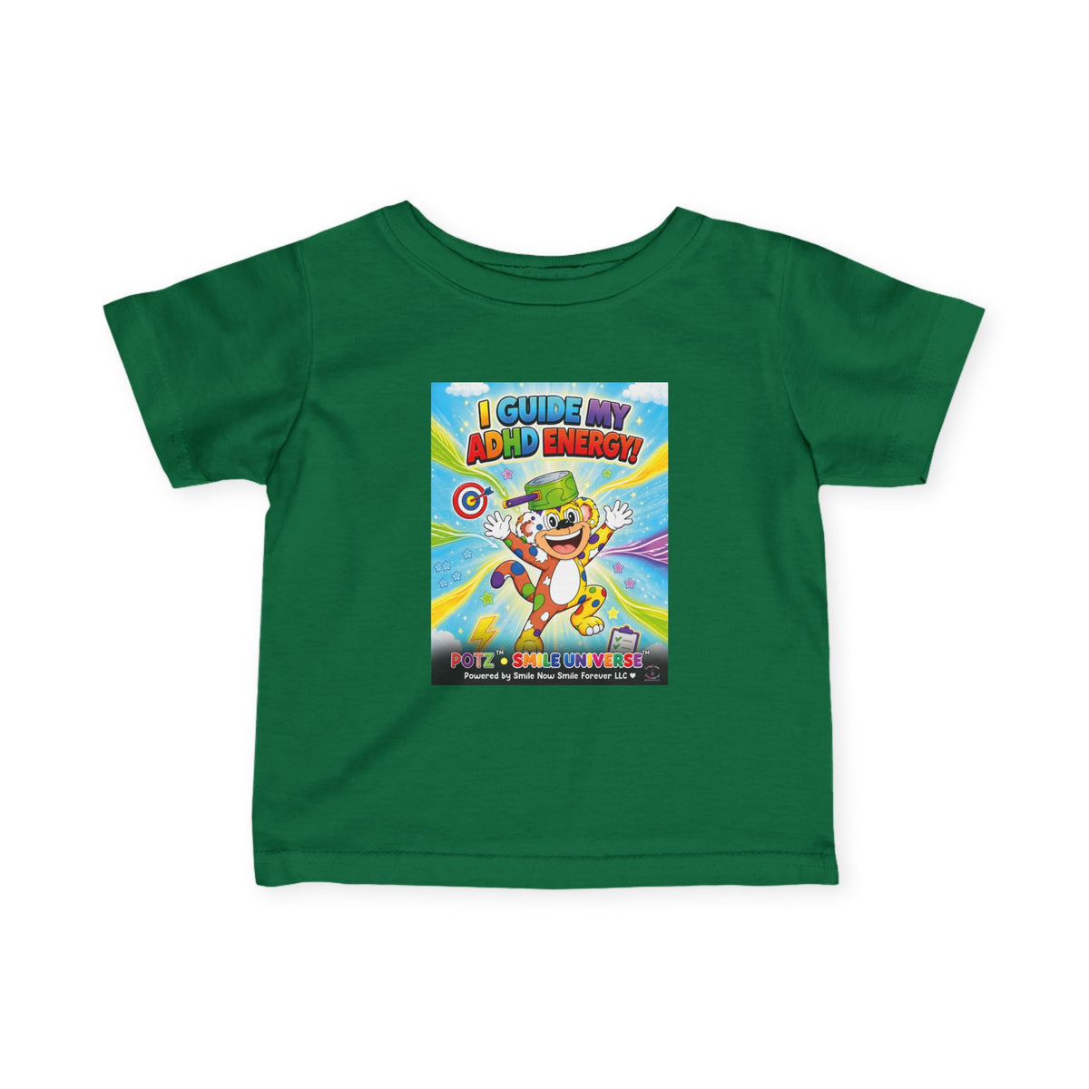 Potz™ Infant Fine Jersey Tee – "I Guide My ADHD Energy!" Graphic Tee | Smile Universe Collection