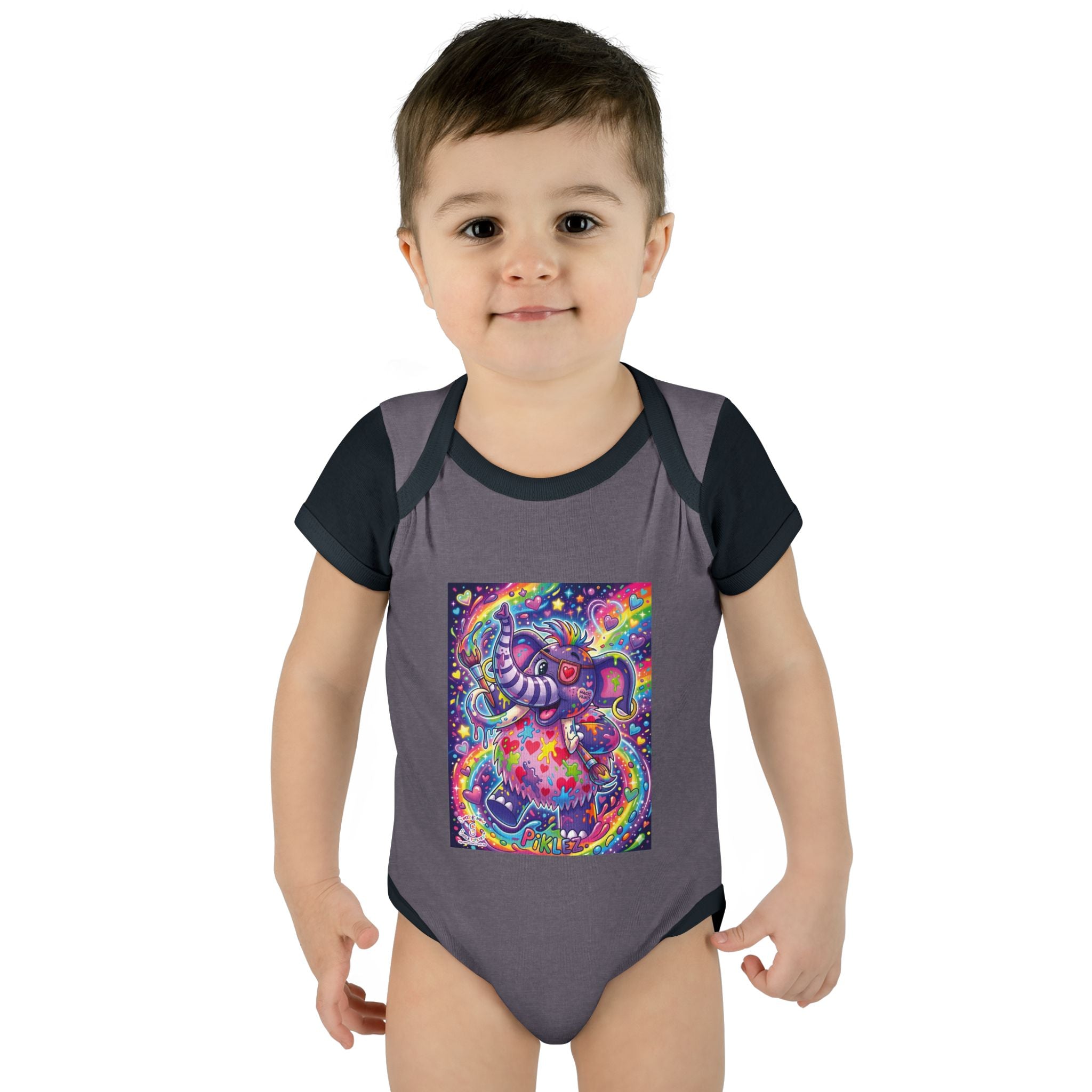 Piklez™ Infant Baby Rib Bodysuit – "Magic Paint!" Graphic | Smile Universe Collection