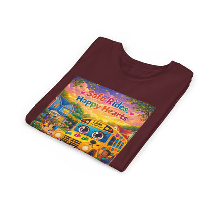 Lani™ Youth Short Sleeve Tee – "Safe Rides, Happy Hearts" Graphic
