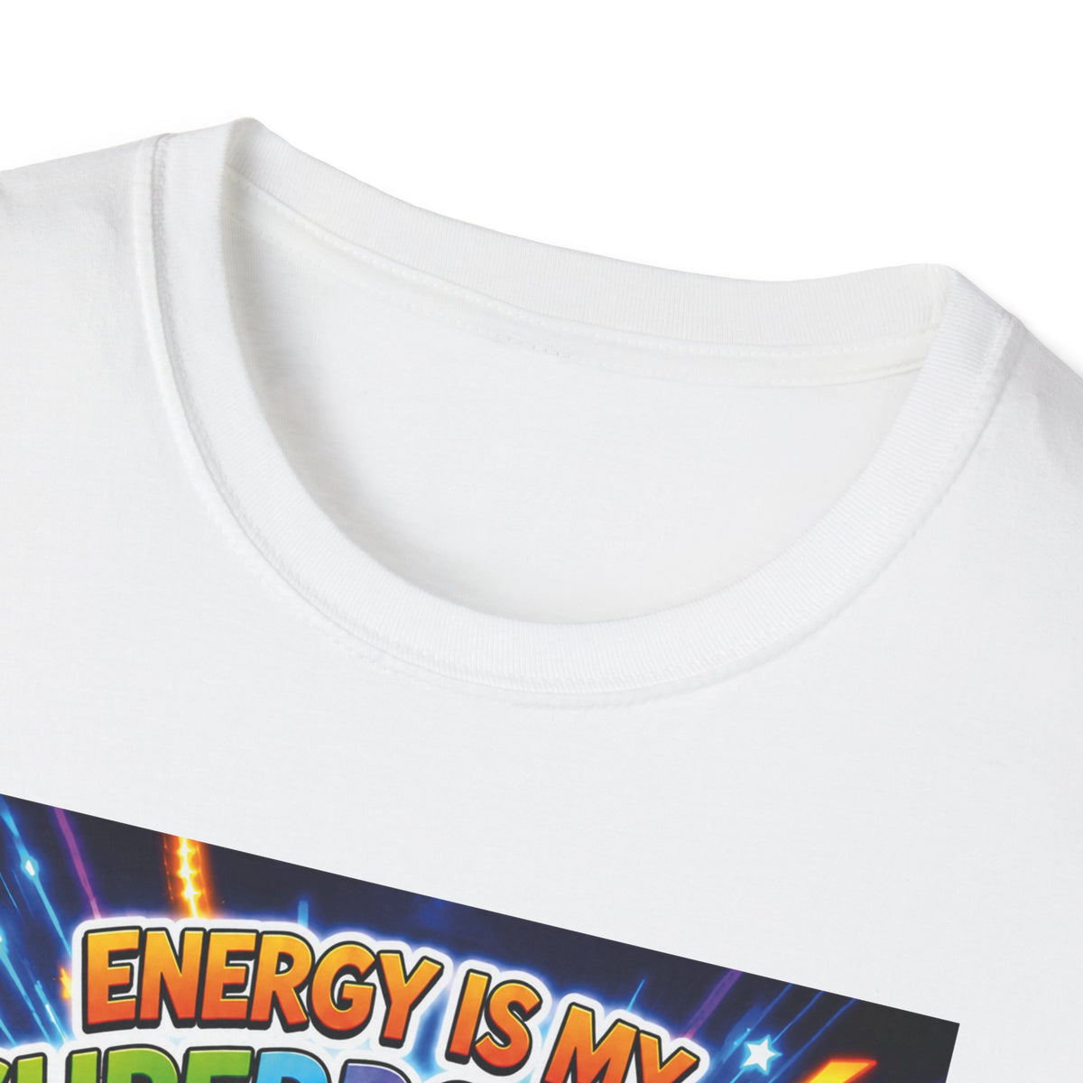 Potz™ Unisex Softstyle T-Shirt – "Energy is My Superpower!" Graphic Tee | Smile Universe Collection
