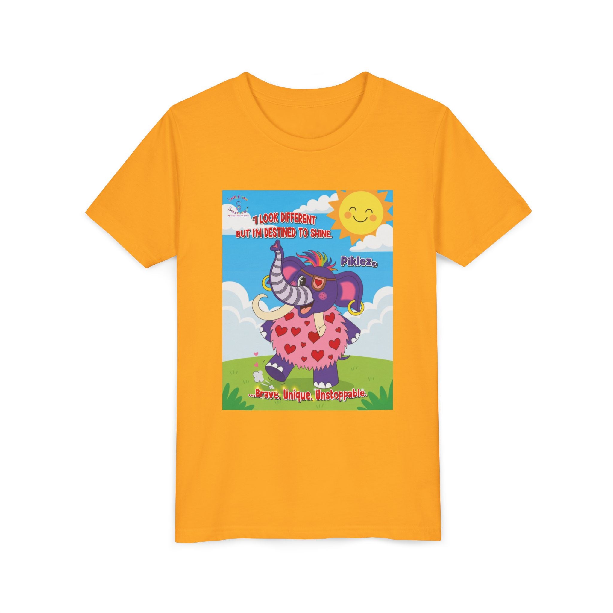 Piklez™ Kids T-Shirt Youth Tee – “Destined to Shine” Graphic Tee | Smile Universe Collection
