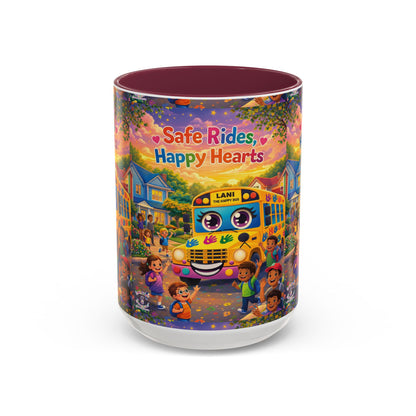 Lani™ Colorful Mug (11oz & 15oz) – "Safe Rides, Happy Hearts" Graphic