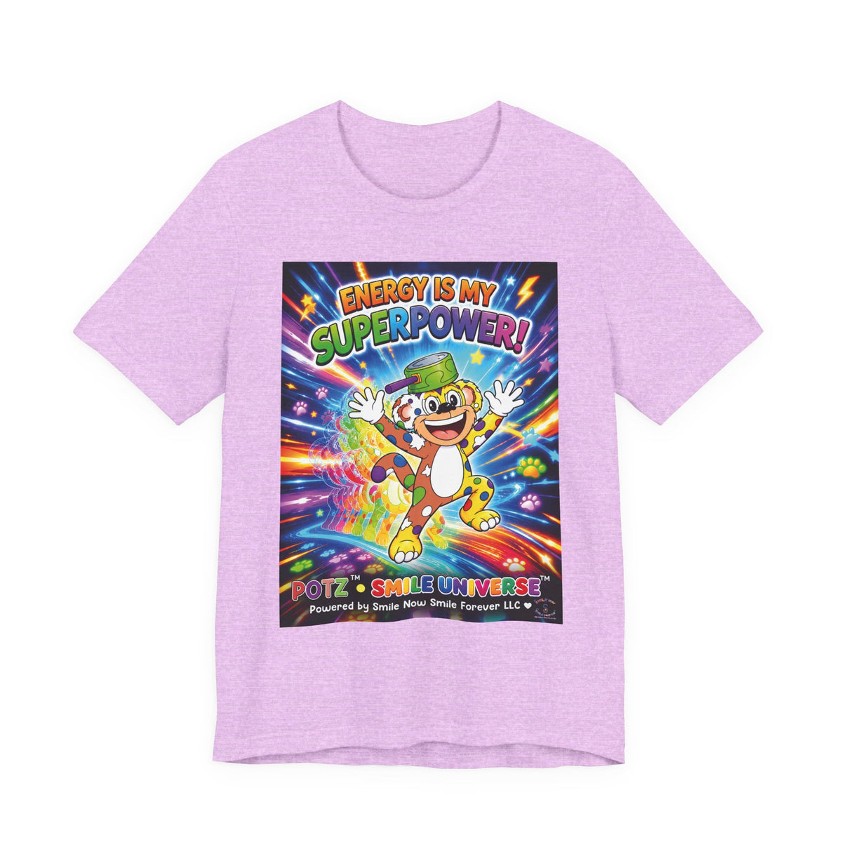 Potz™ Unisex Jersey Short Sleeve Tee – "Energy is My Superpower!" Graphic Tee | Smile Universe Collection