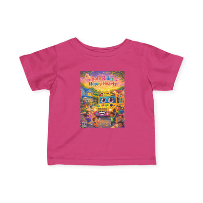 Lani™ Infant Fine Jersey Tee – "Safe Rides, Happy Hearts" Graphic