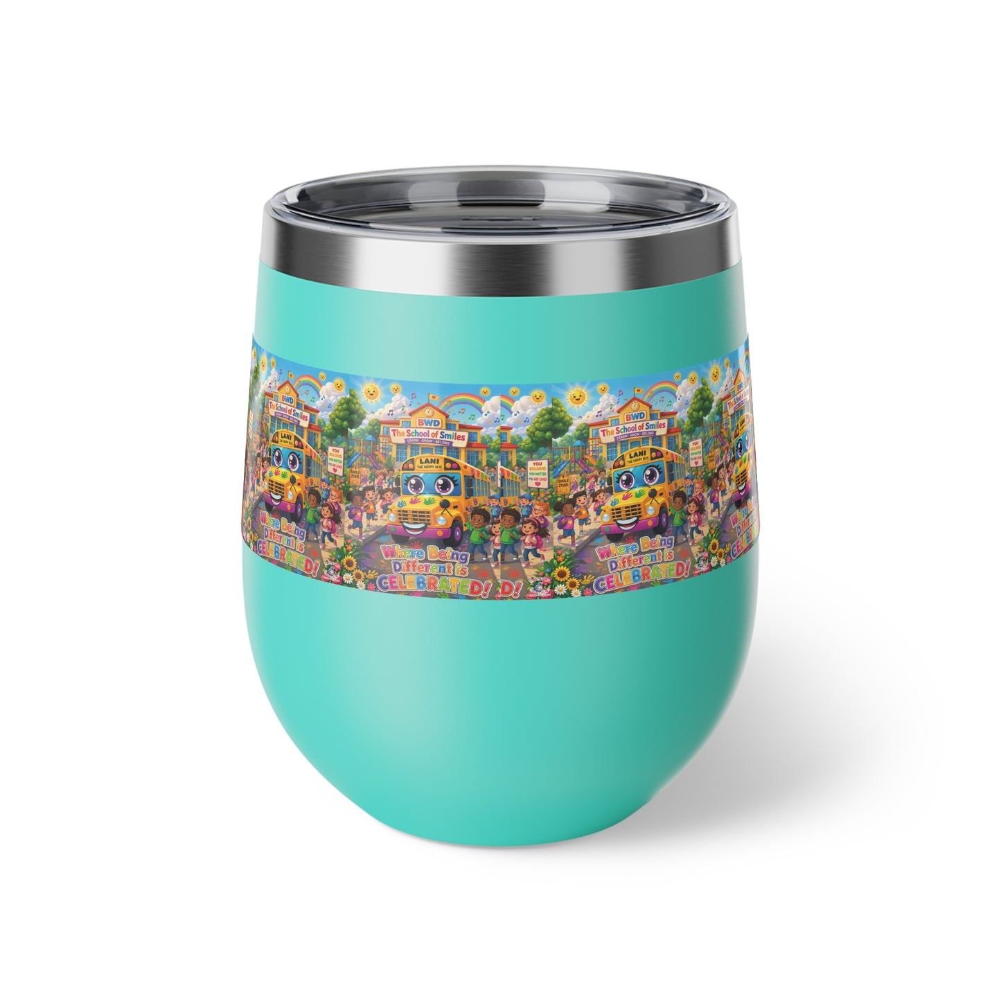 Lani™ 12oz Copper Vacuum Insulated Cup – "Where Being Different is CELEBRATED!" Graphic