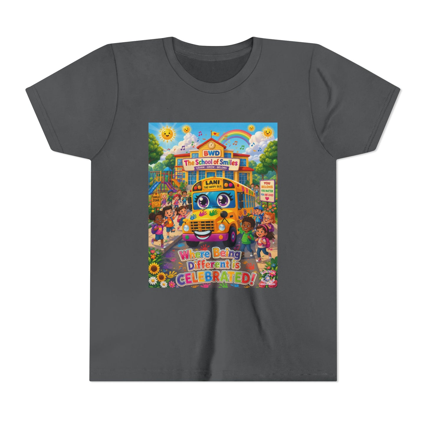 Lani™ Youth Short Sleeve Tee – "Where Being Different is CELEBRATED!" Graphic Shirt