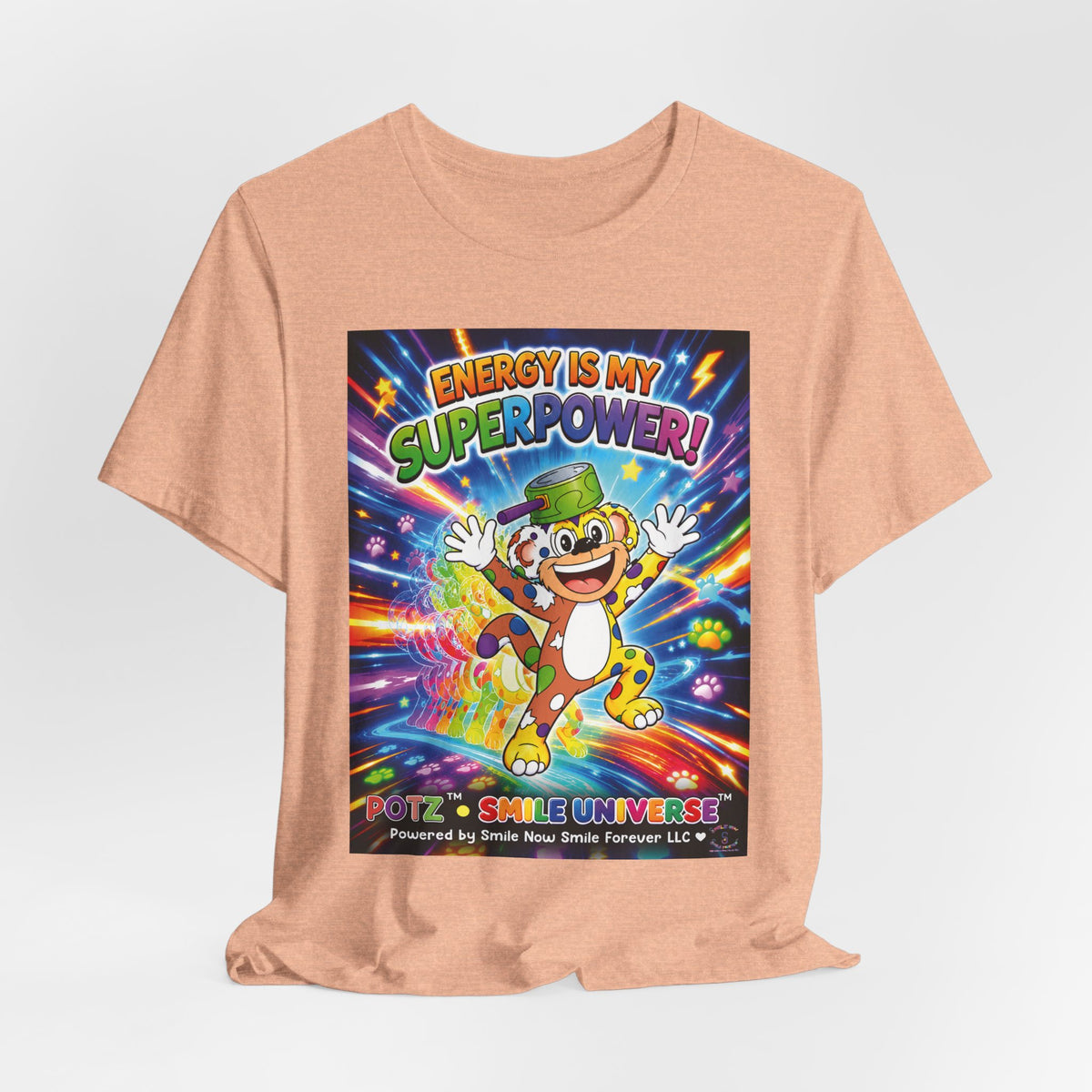 Potz™ Unisex Jersey Short Sleeve Tee – "Energy is My Superpower!" Graphic Tee | Smile Universe Collection