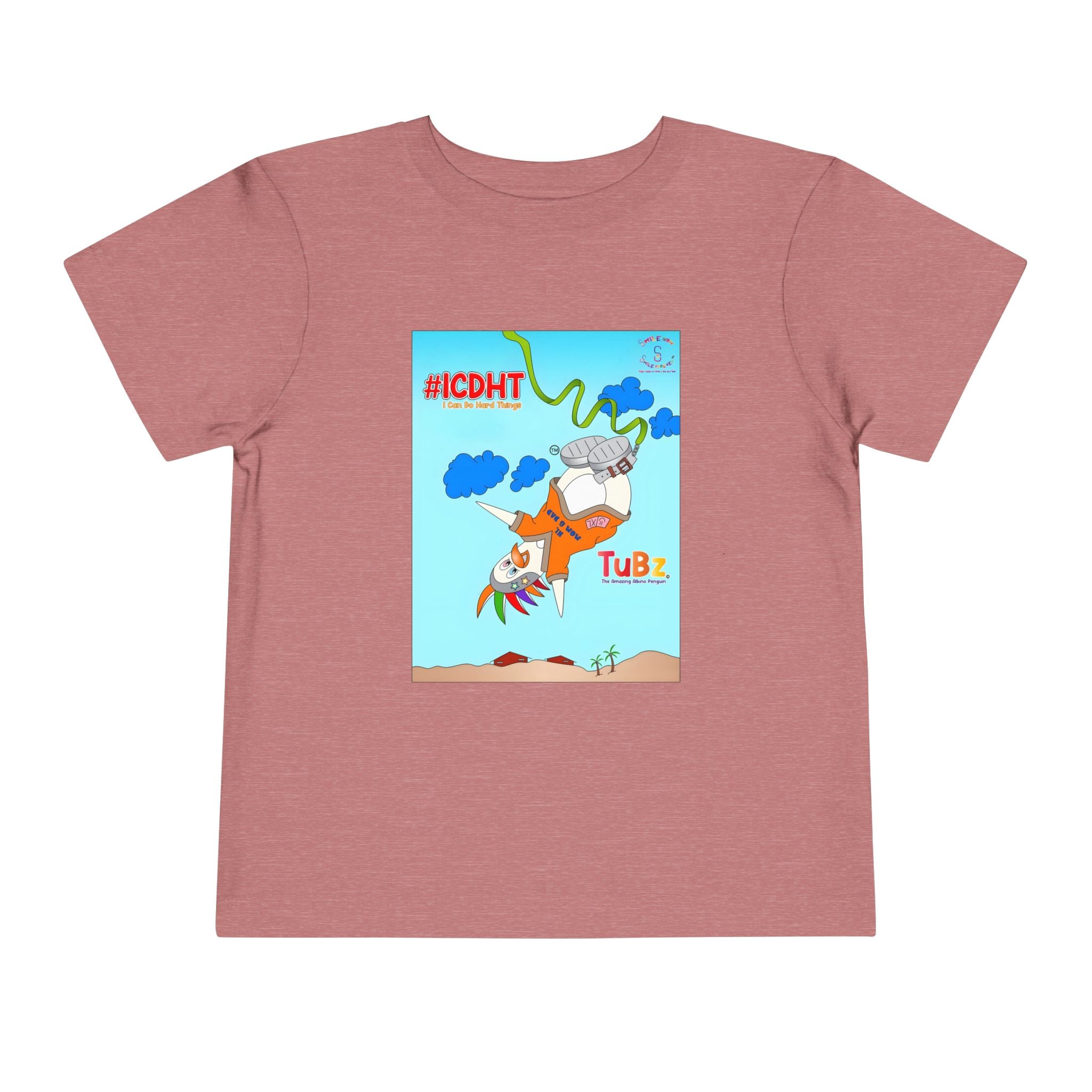 TuBz™ "I Can Do Hard Things" Toddler T-Shirt | Toddler Short Sleeve Tee  - Positive Kids Graphic Tee