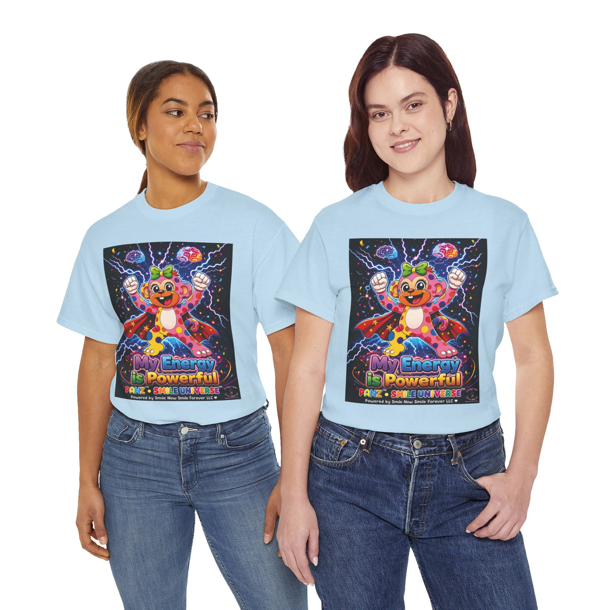 Panz™ Unisex Heavy Cotton™ Tee For Adult – "My Energy is Powerful" Graphic Tee | Smile Universe Collection