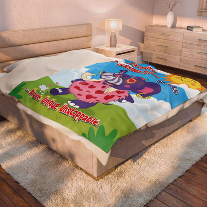Piklez™ Velveteen Plush Blanket – "Destined to Shine" Graphic | Smile Universe Collection