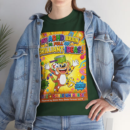 Potz™ Unisex Heavy Cotton™ Tee – "My ADHD Brain is Full of Brilliant Ideas!" Graphic Tee | Smile Universe Collection
