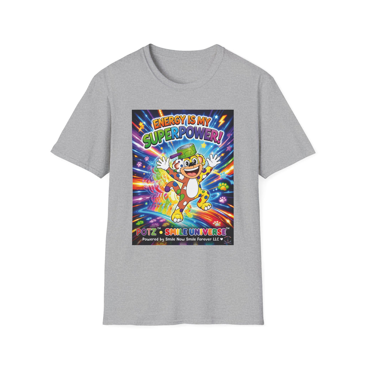 Potz™ Unisex Softstyle T-Shirt – "Energy is My Superpower!" Graphic Tee | Smile Universe Collection