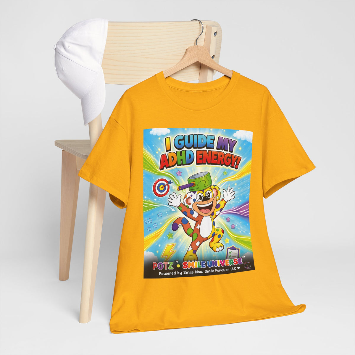 Potz™ Unisex Heavy Cotton™ Tee – "I Guide My ADHD Energy!" Graphic Tee | Smile Universe Collection