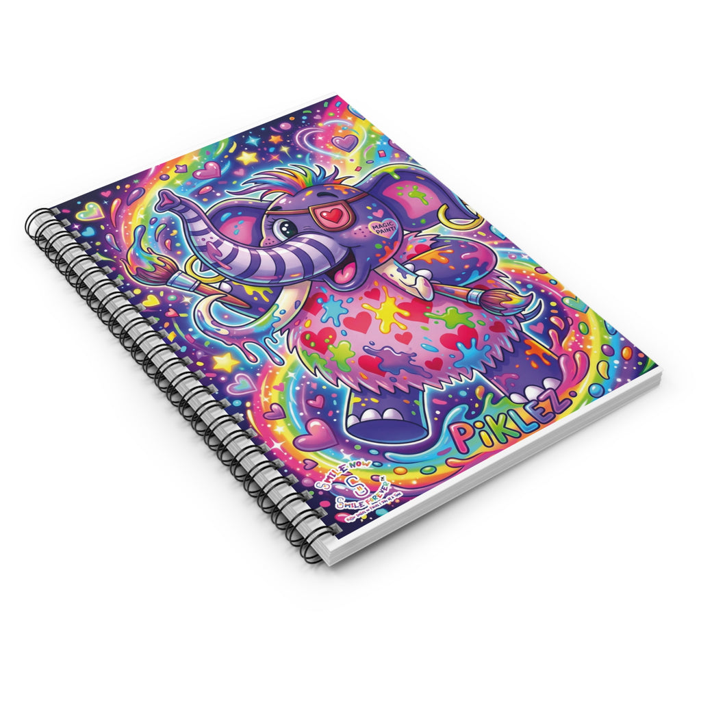 Piklez™ Spiral Notebook – Ruled Line | "Magic Paint!" Graphic | Smile Universe Collection