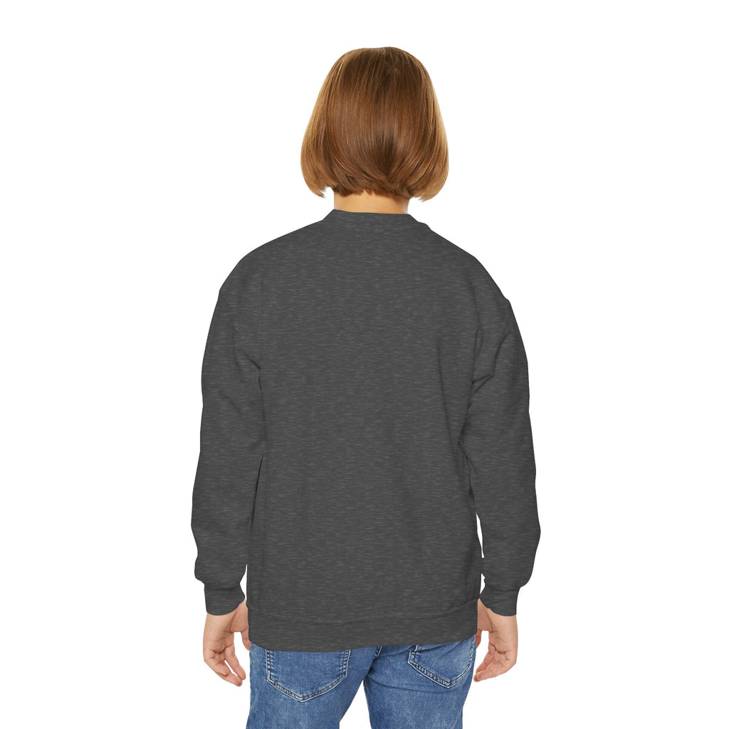 TuBz™ "Being Smart Iz Kool" Youth Crewneck Sweatshirt – Character Dress-Up Graphic Sweatshirt | Smile Universe TuBz4Kidz Collection