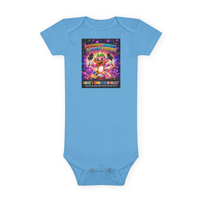 Panz™ Baby Short Sleeve Onesie® – "Differently Amazing & Loudly Autistic!" Graphic | Smile Universe Collection