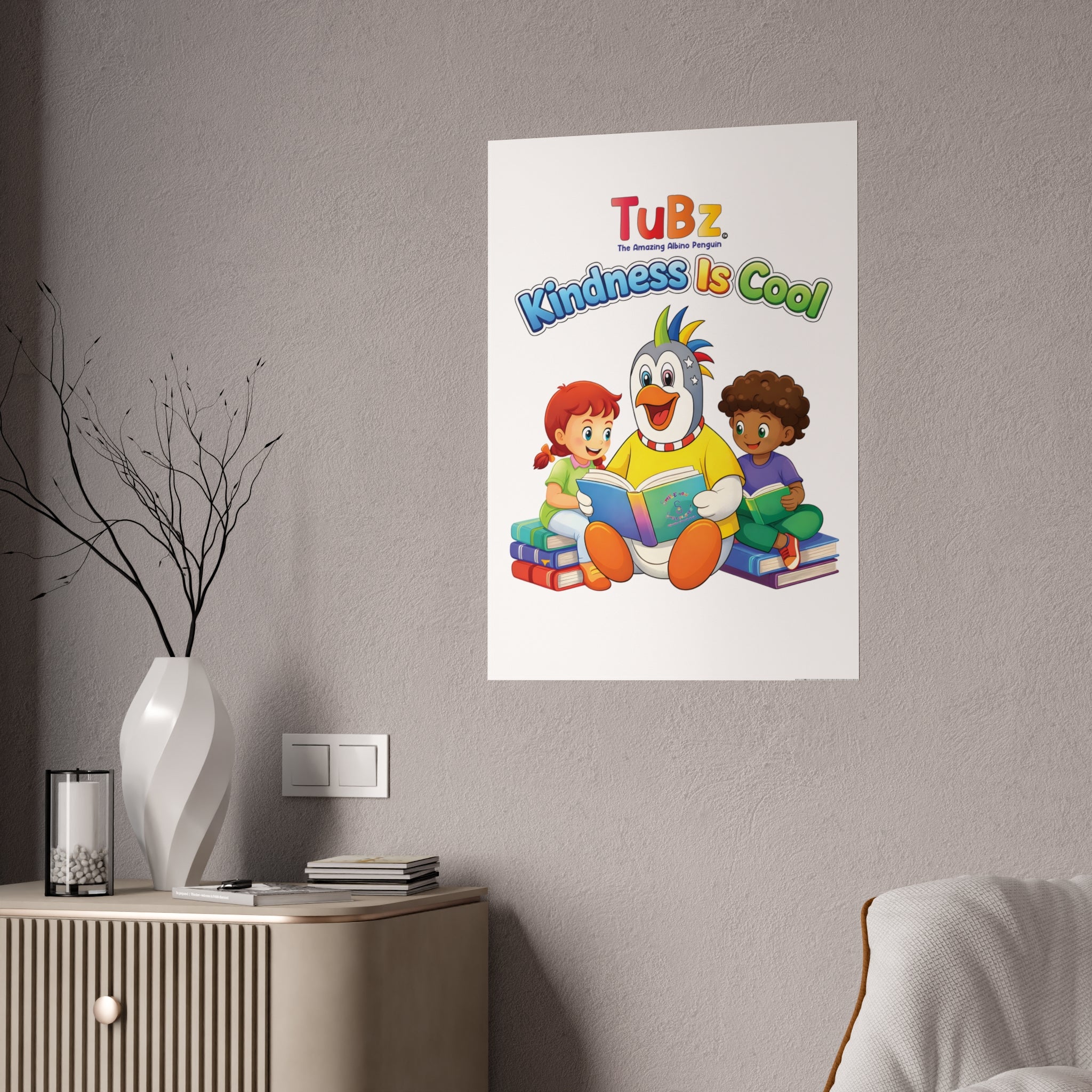 TuBz™ "Kindness Is Cool" Kids Poster - Classroom & Bedroom Wall Art | Smile Universe