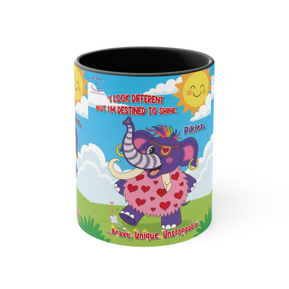 Piklez™ Accent Mug – “Destined to Shine” Colorful Coffee Cup | Smile Universe Collection
