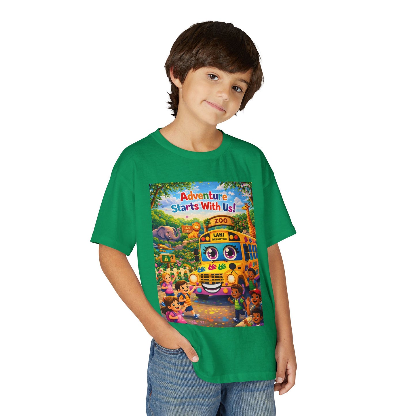 Lani™ Youth DryBlend® T-Shirt – "Adventure Starts With Us!" Graphic