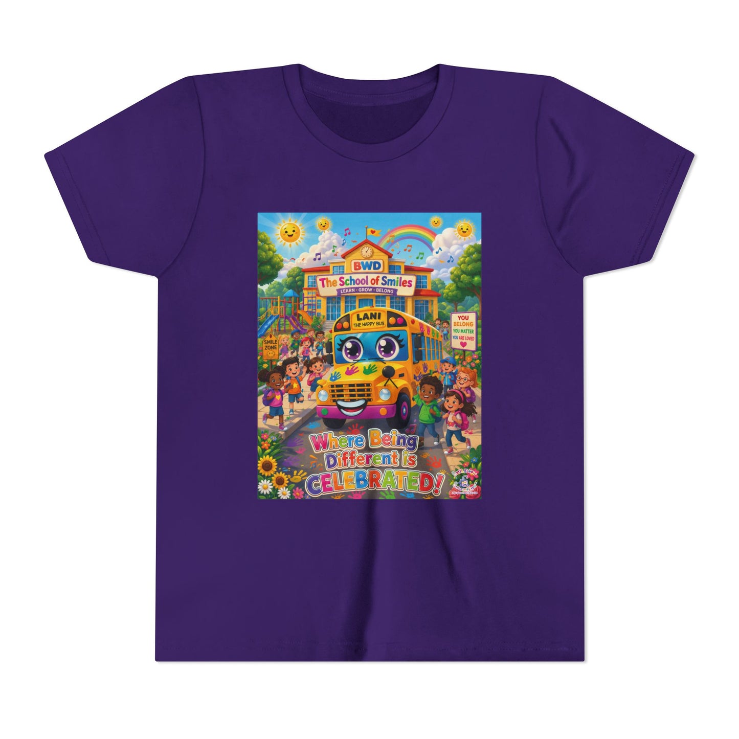 Lani™ Youth Short Sleeve Tee – "Where Being Different is CELEBRATED!" Graphic Shirt