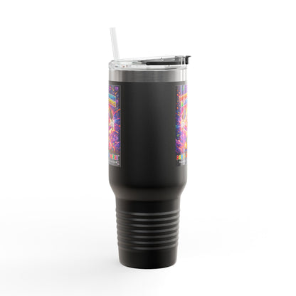 Panz™ 40oz Insulated Travel Mug – "Differently Amazing & Loudly Autistic!" Graphic | Smile Universe Collection